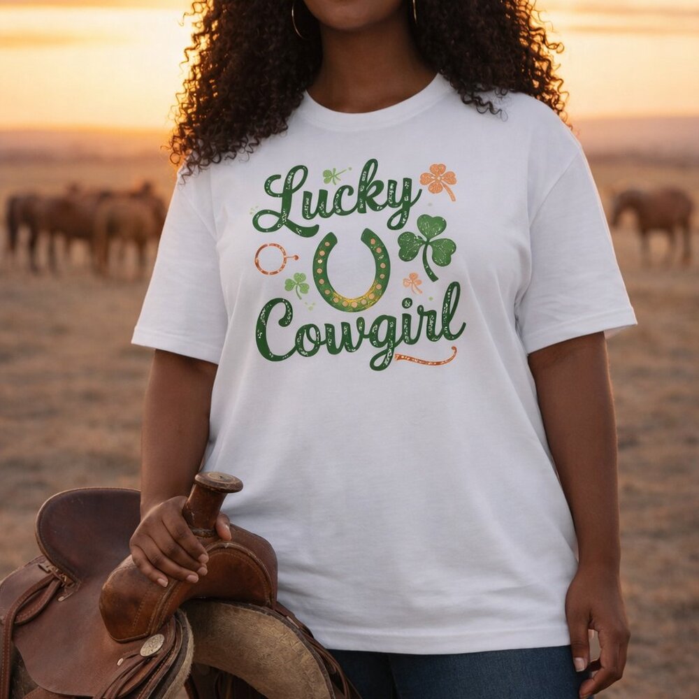Lucky Cowgirl Western Graphic Tee – Women’s Country Rodeo Boutique Shirt - Picture 5 of 11